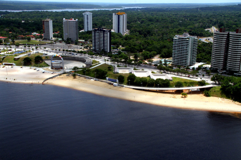 manaus-am-11-12-14 Praia da Ponta Negra vista aérea. foto: Arlesson Sicsú/SEMCOM.